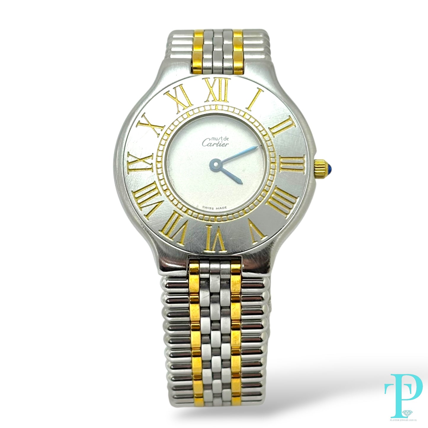 28MM CARTIER “Must 21” / STEEL & GOLD PLATE / QUARTZ MOVEMENT