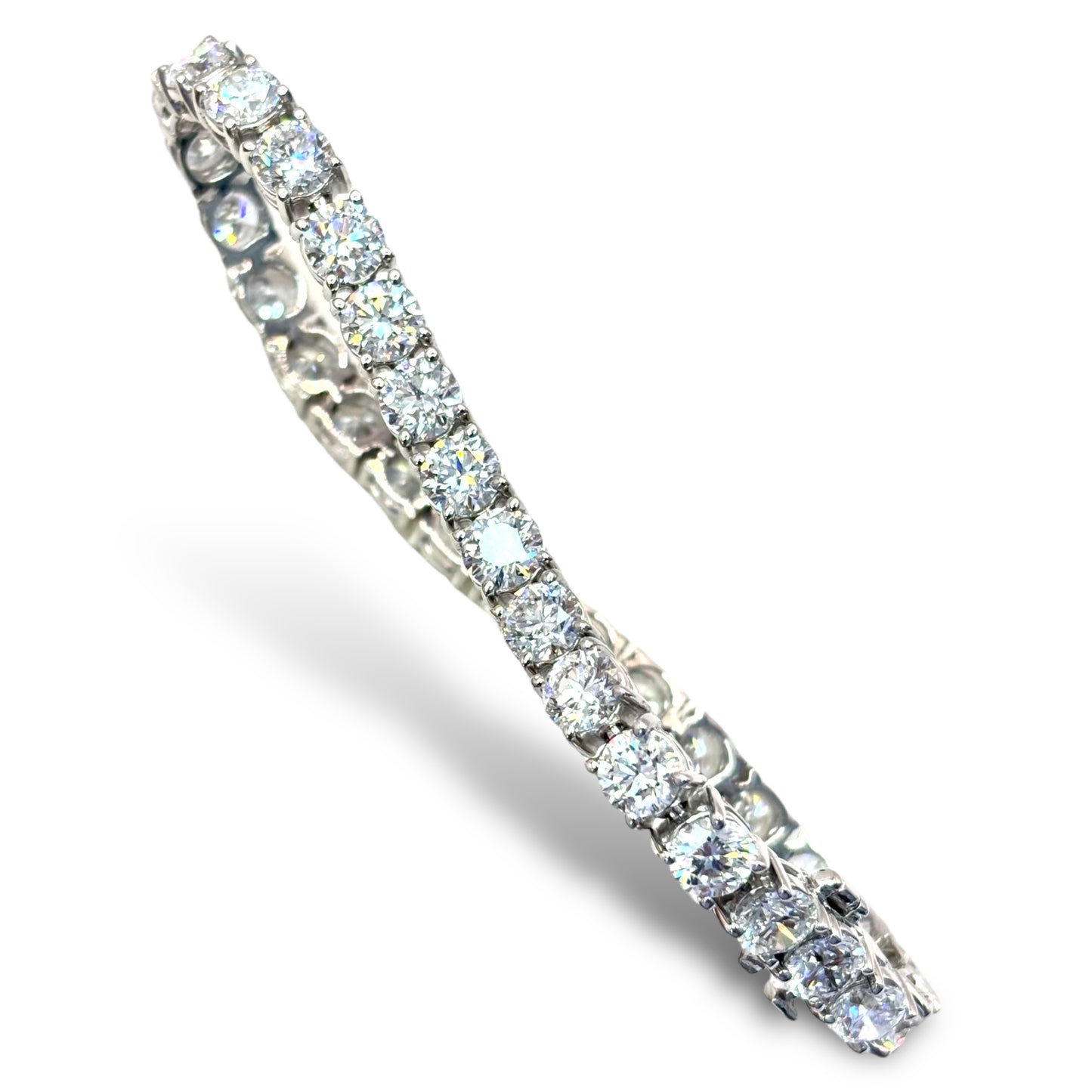 5.5MM 16.00CTW 14Kt DIAMOND TENNIS BRACELET .50Ptrs 8”