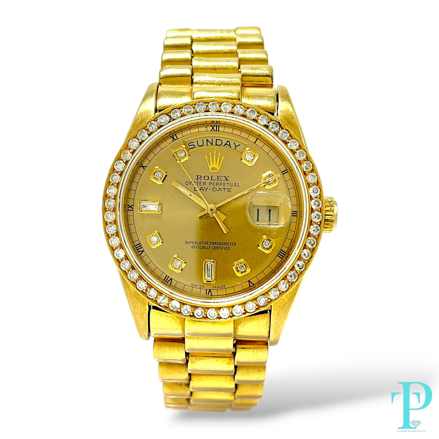 36MM ROLEX DAY-DATE 18KT GOLD MENS WATCH / Ref.18038