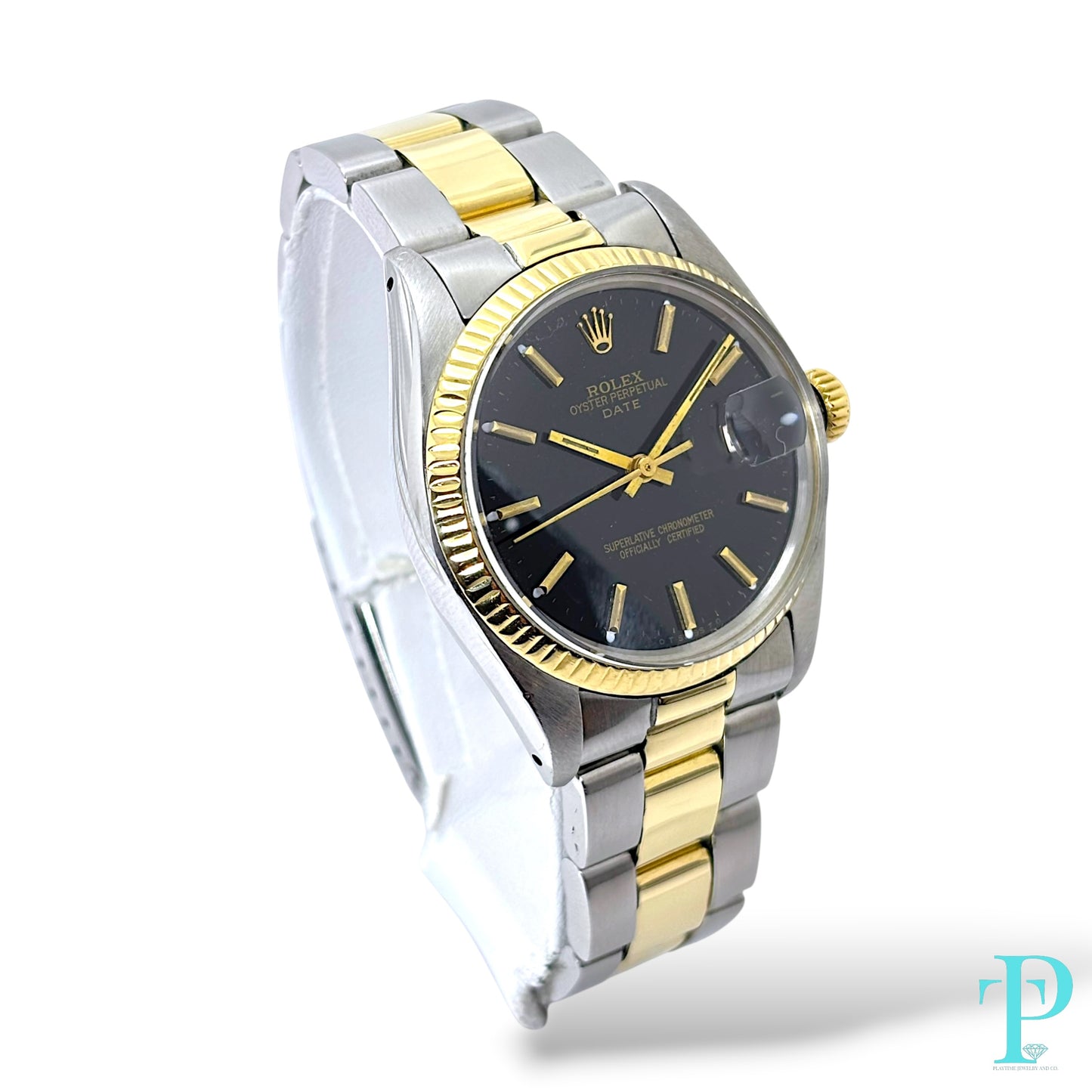 34MM ROLEX DATE Ref.1503 14KT YELLOW GOLD TWO-TONE MENS WATCH
