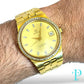 36MM OMEGA CONSTELLATION SOLID 18KT YELLOW GOLD / FACTORY DIAMOND SETTING / CHAMPAGNE DIAL DIAMOND HOUR MARKERS