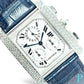 28MM CARTIER TANK FRANÇAISE CHRONOFLEX / 18KT WHITE GOLD / FACTORY DIAMOND BEZEL