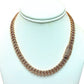 10KT ROSE GOLD PRONG SET BUSTDOWN CUBAN LINK CHAIN 10MM 16”