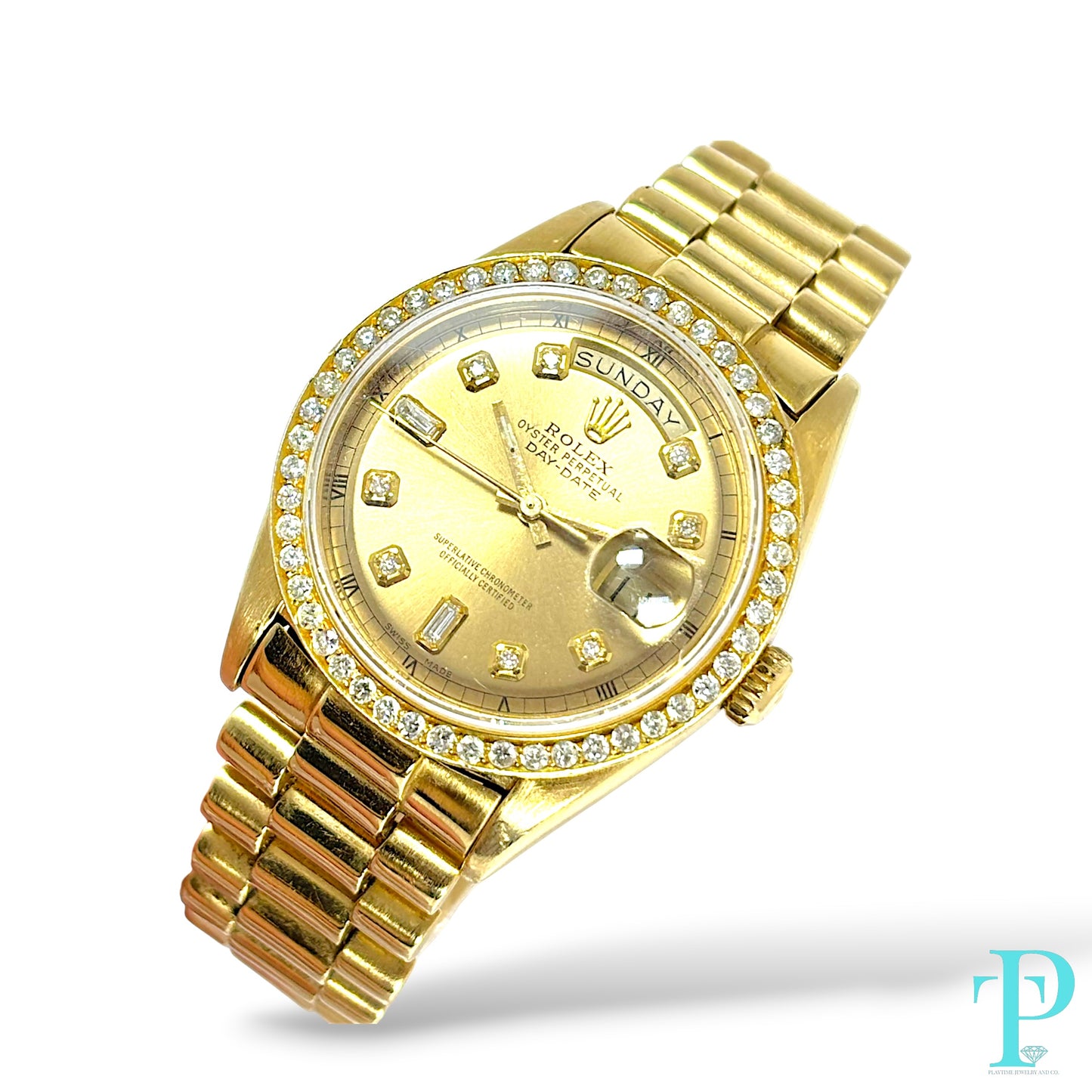 36MM ROLEX DAY-DATE 18KT GOLD MENS WATCH / Ref.18038