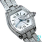 38MM CARTIER ROADSTER BUSTDOWN/DIAMOND ENCRUSTED REF. 2510 STAINLESS STEEL / WHITE ROMAN DIAL / AUTOMATIC MOVEMENT