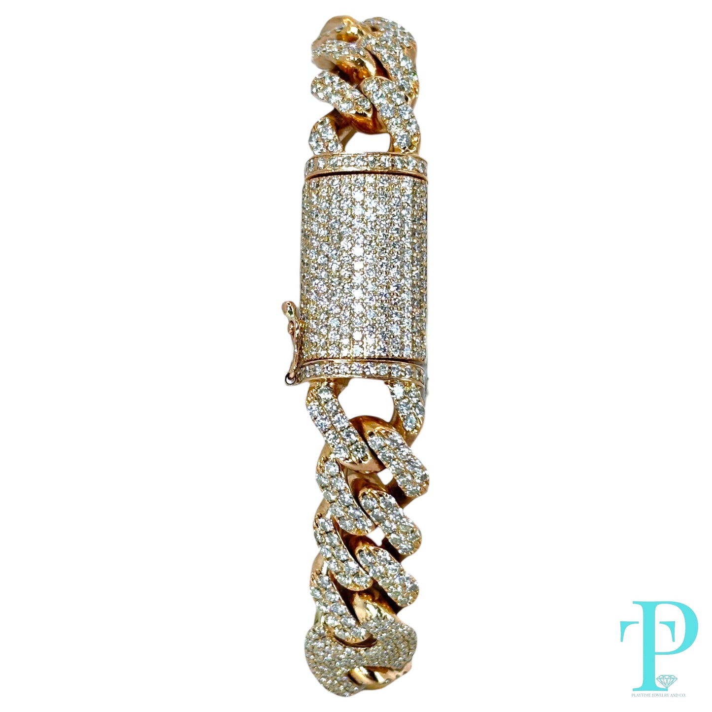 15MM 10KT ROSE GOLD MIAMI CUBAN/GUCCI HYBRID LINK DIAMOND BRACELET 8.5” 76.92g 13.56CTW