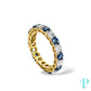 3.20CTW 14KT GOLD BLUE & WHITE LAB DIAMOND ETERNITY BAND