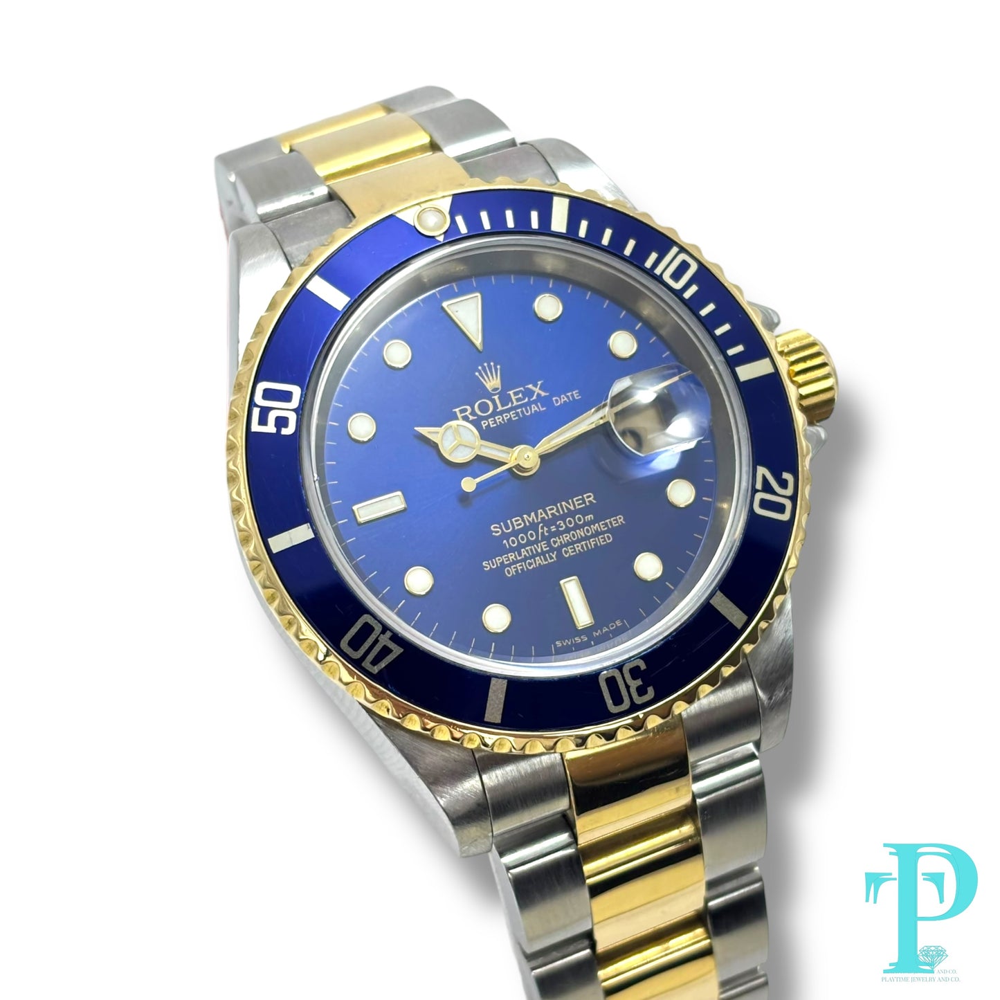 40MM ROLEX SUBMARINER / 18KT GOLD / STEEL TWO-TONE / BLUE DIAL / AUTOMATIC MOVEMENT / REF. 16613