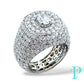 14KT WHITE GOLD “ICEBERG” RING 9.22CTW VVS-1 LAB-GROWN DIAMOND SIGNET RING