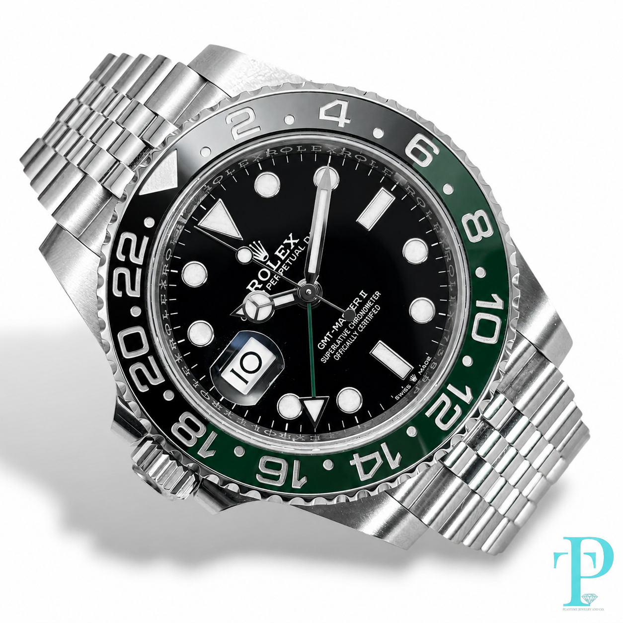 PRE-OWNED 40MM ROLEX GMT-MASTER II JUBILEE BRACELET (SPRITE) REF.126720