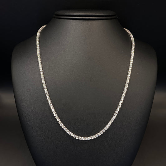 SOLID 14KT GOLD VVS-1 CVD 9.81CTW DIAMOND TENNIS NECKLACE