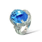 1/1 ESTATE 18KT WHITE GOLD 10.00 CTW BLUE TOPAZ RING