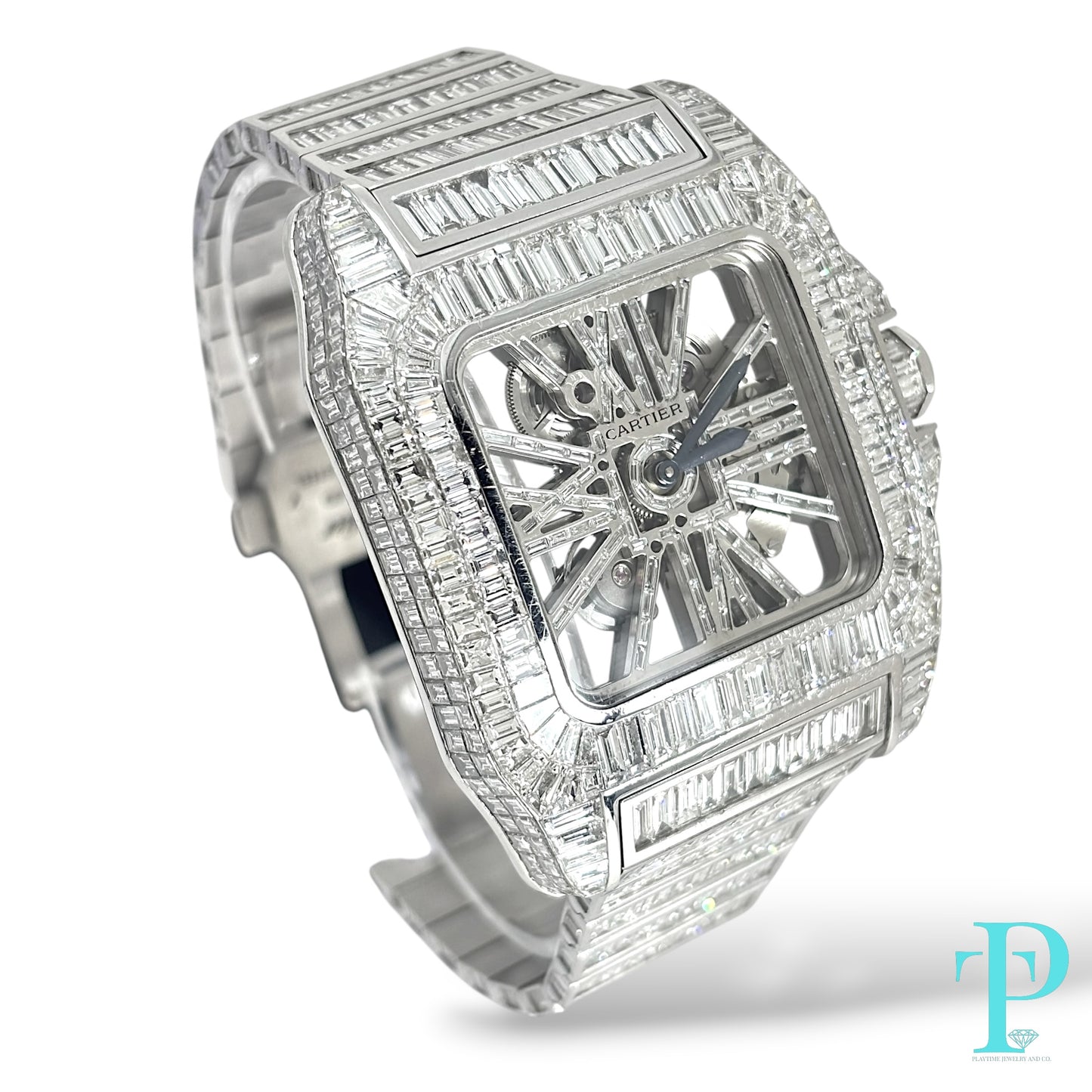 44MM CARTIER SANTOS 100 BAGUETTE CHANDELIER 61.00CTW VVS-1