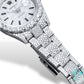 41MM ROLEX DATEJUST “AVALANCHE” / VVS-1 BUSTDOWN / DIAMOND ENCRUSTED / STAINLESS STEEL / OYSTER BRACELET / STICK HOUR-MARKERS / AUTOMATIC MOVEMENT