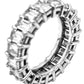 14KT WHITE GOLD VVS-1 IGI CERTIFIED 16.5CTW DIAMOND EMERALD CUT ETERNITY BAND