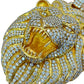 14KT 73.20G VVS-1 9.97CTW NATURAL DIAMOND BIG LION HEAD BUSTDOWN PENDANT