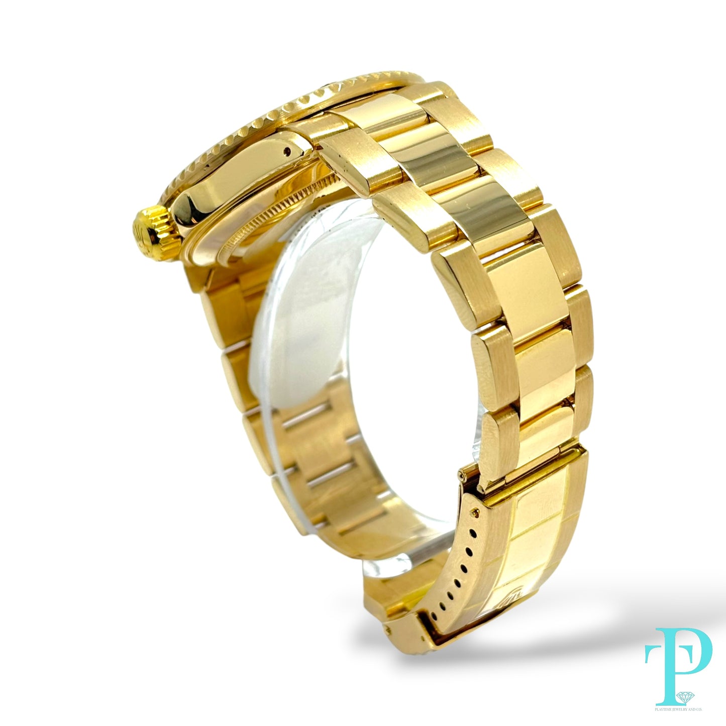 40MM ROLEX SUBMARINER 16618-LB / 18KT YELLOW GOLD MENS WATCH