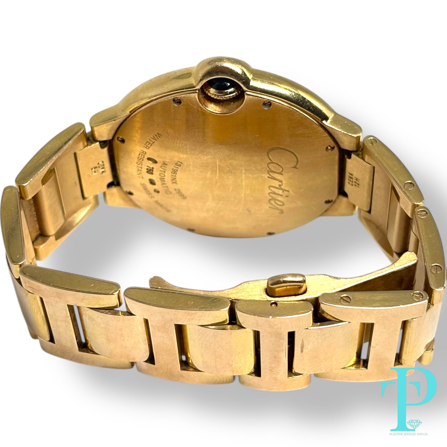 38MM CARTIER BALLON BLEU / 18KT ROSE GOLD / WHITE ROMAN DIAL / AUTOMATIC