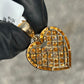 SOLID 14KT BAGUETTE DIAMOND HEART PENDANT