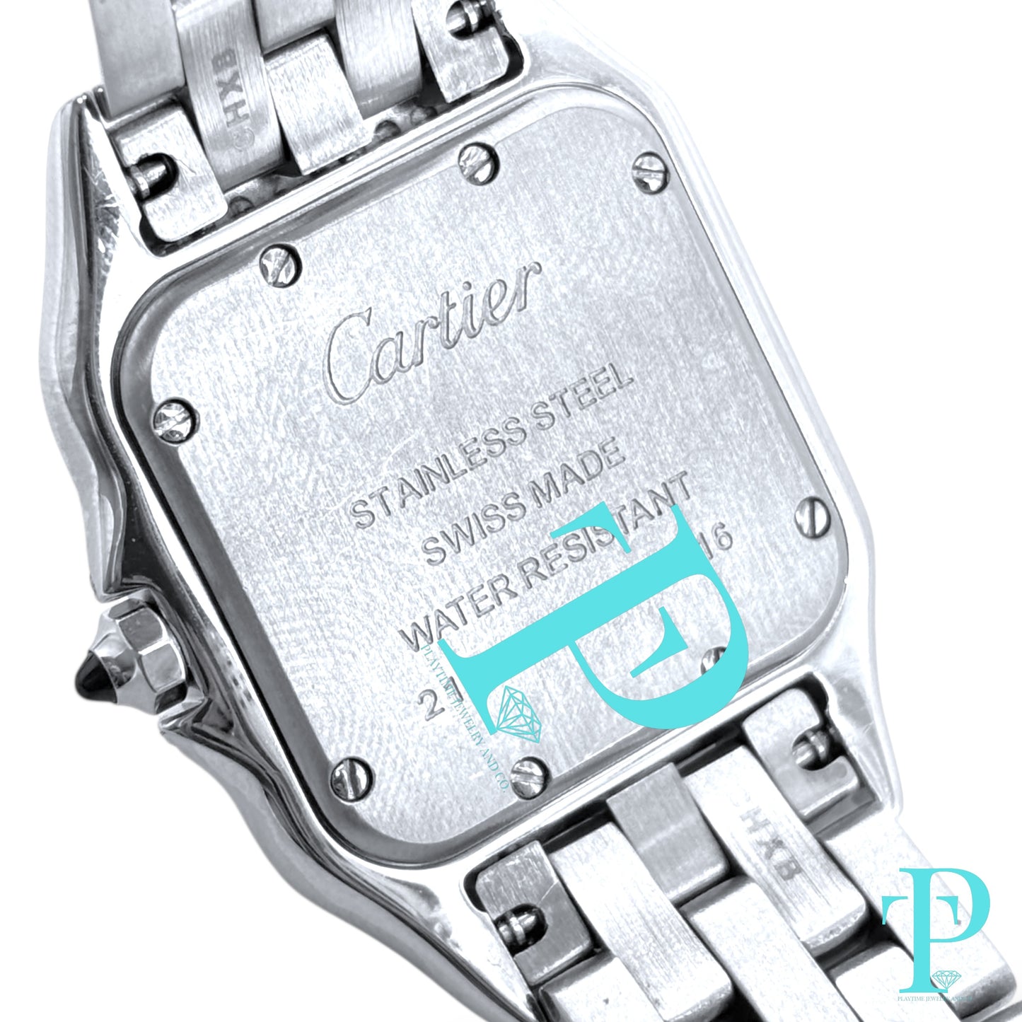 31MM CARTIER PANTHERE DE CARTIER / BUSTDOWN / DIAMOND ENCRUSTED / STAINLESS STEEL / NATURAL DIAMONDS / WHITE ROMAN DIAL