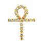 14KT GOLD VVS-1 DIAMOND ANHK CROSS PENDANT(YELLOW GOLD)
