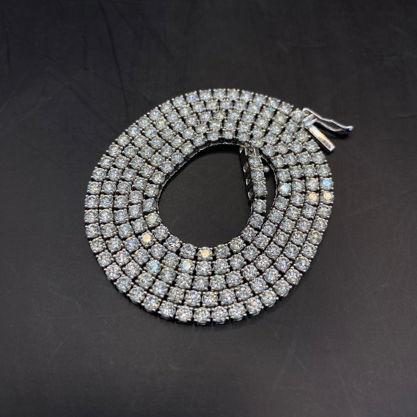 SOLID 14KT GOLD VVS-1 CVD 9.81CTW DIAMOND TENNIS NECKLACE