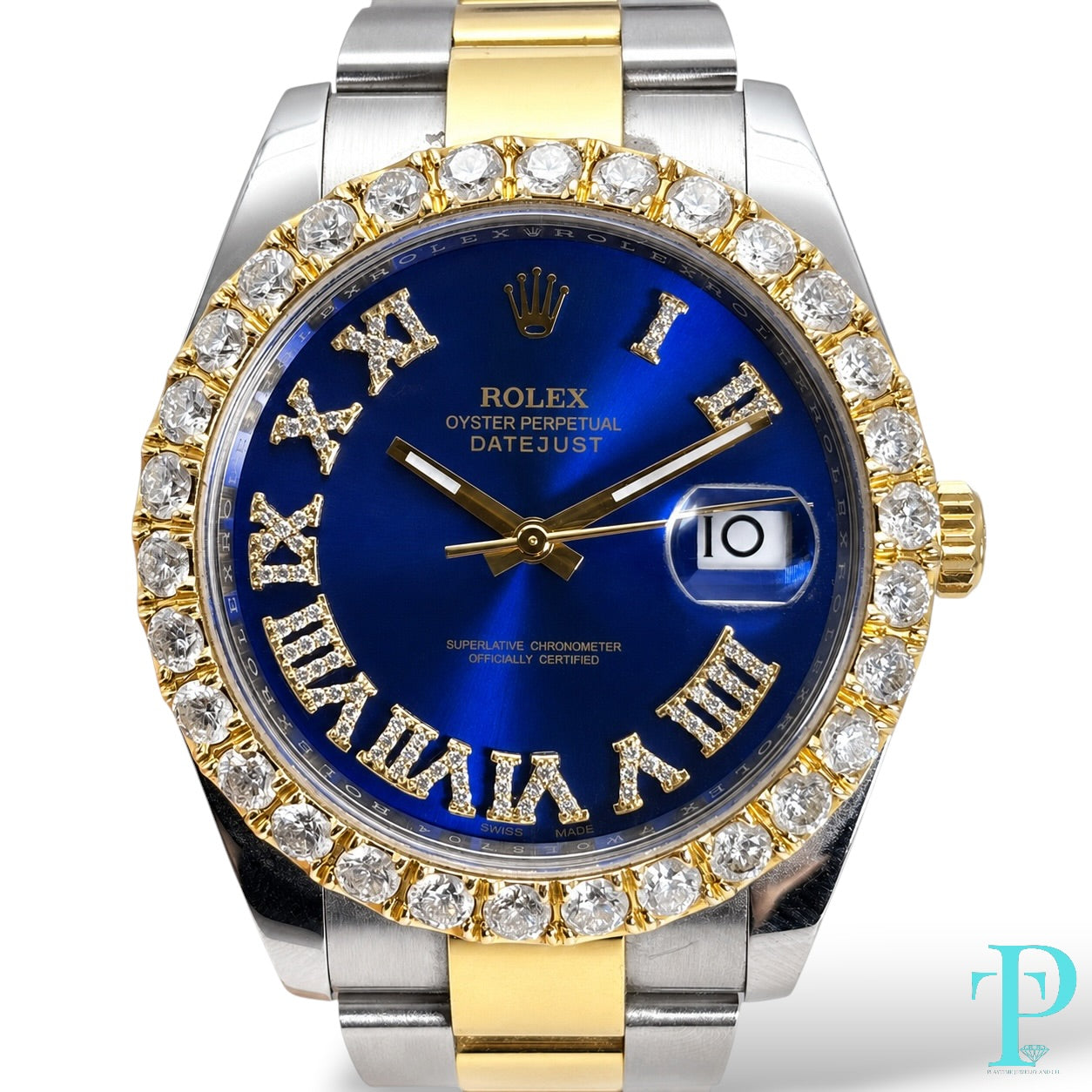 PRE-OWNED 41MM ROLEX DATEJUST REF.116333 18KT-OYSTER & DIAMOND BEZEL