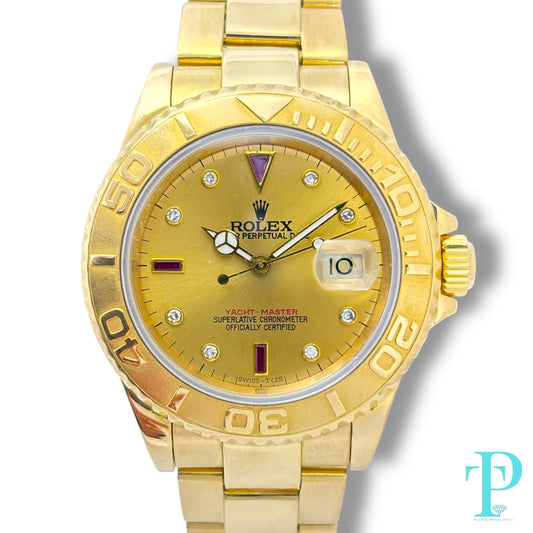 40MM ROLEX YACHT-MASTER / 18KT GOLD MENS WATCH Ref.16628