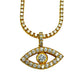SOLID 14KT ALL SEEING EYE VVS-1  LAB GROWN DIAMOND PENDANT