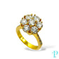 14KT GOLD 1.05CTW LAB-GROWN DIAMOND CLUSTER RING