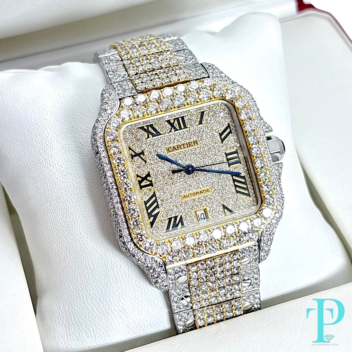 40MM CARTIER SANTOS XL JUMBO-DIAMOND BUSTDOWN