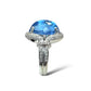 1/1 ESTATE 18KT WHITE GOLD 10.00 CTW BLUE TOPAZ RING