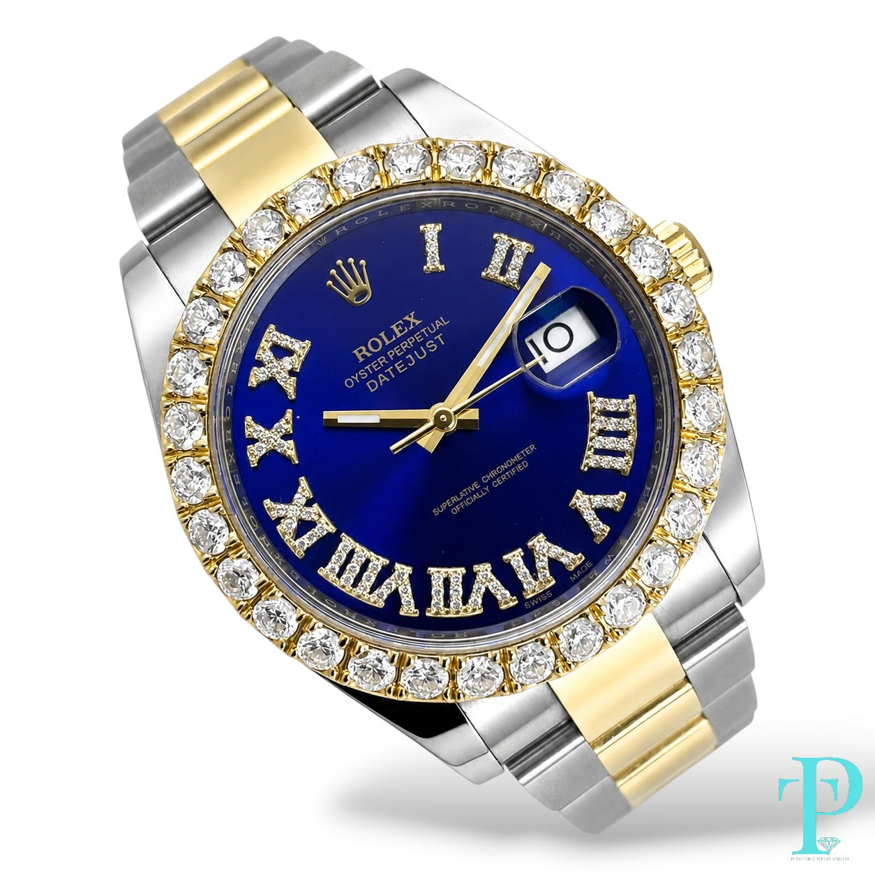 PRE-OWNED 41MM ROLEX DATEJUST REF.116333 18KT-OYSTER & DIAMOND BEZEL