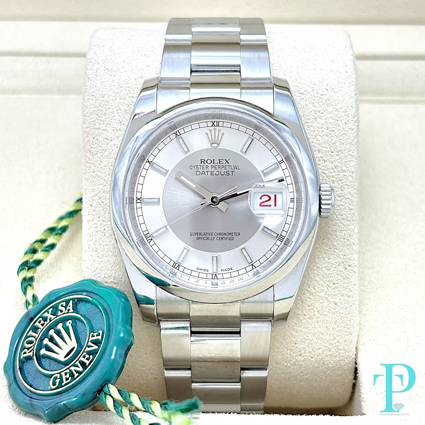 36MM ROLEX DATEJUST “TUXEDO DIAL” Ref.116200 MENS WATCH