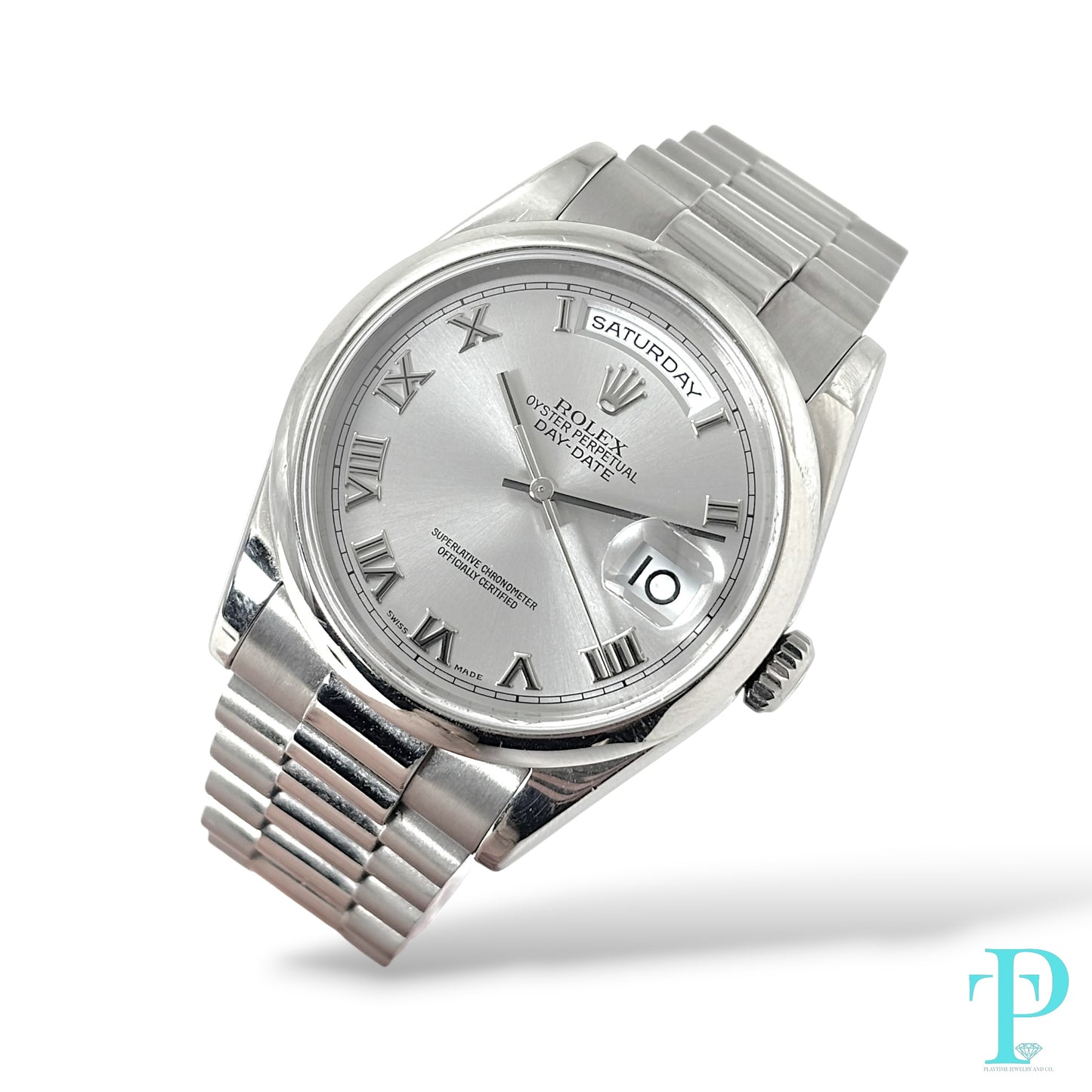 36MM ROLEX DAY-DATE 18KT WHITE GOLD MENS WATCH REF.228238