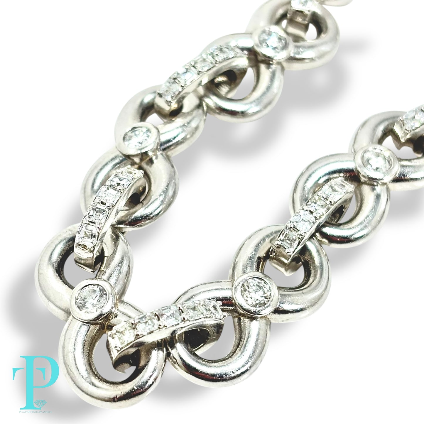 14KT WHITE GOLD / 166.0g 22” 15MM 17.56CTW DIAMOND / INFINITY LINK CHAIN