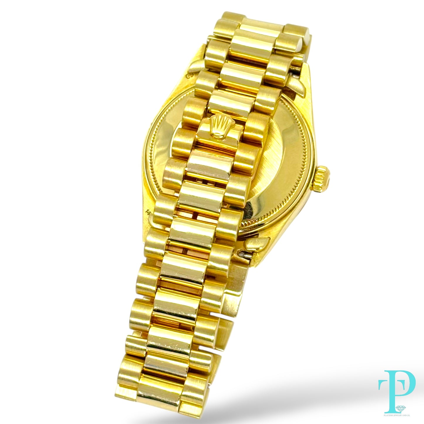 34MM ROLEX DATE REF.1510 / 14KT SOLID GOLD / MOP DIAL / PRESIDENTIAL BRACELET / AUTOMATIC