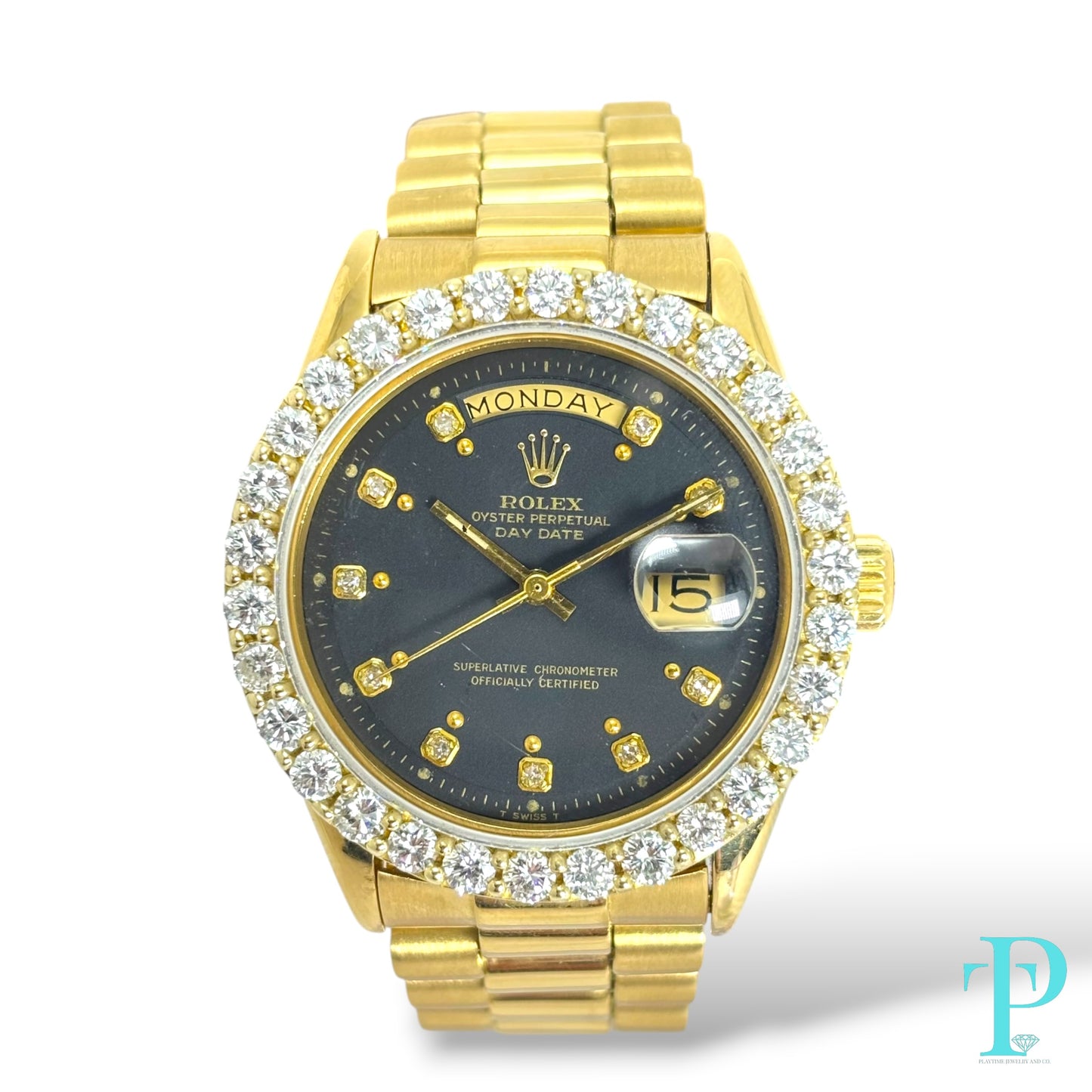 36MM ROLEX DAY-DATE 18KT GOLD MENS WATCH Ref.18038