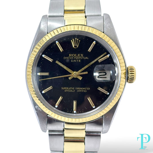 34MM ROLEX DATE Ref.1503 14KT YELLOW GOLD TWO-TONE MENS WATCH
