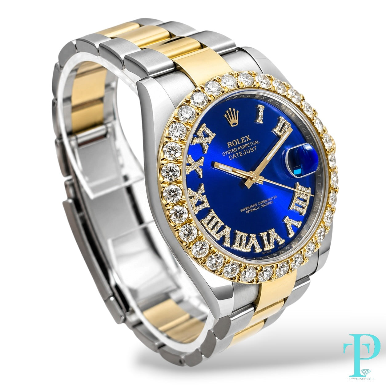 PRE-OWNED 41MM ROLEX DATEJUST REF.116333 18KT-OYSTER & DIAMOND BEZEL