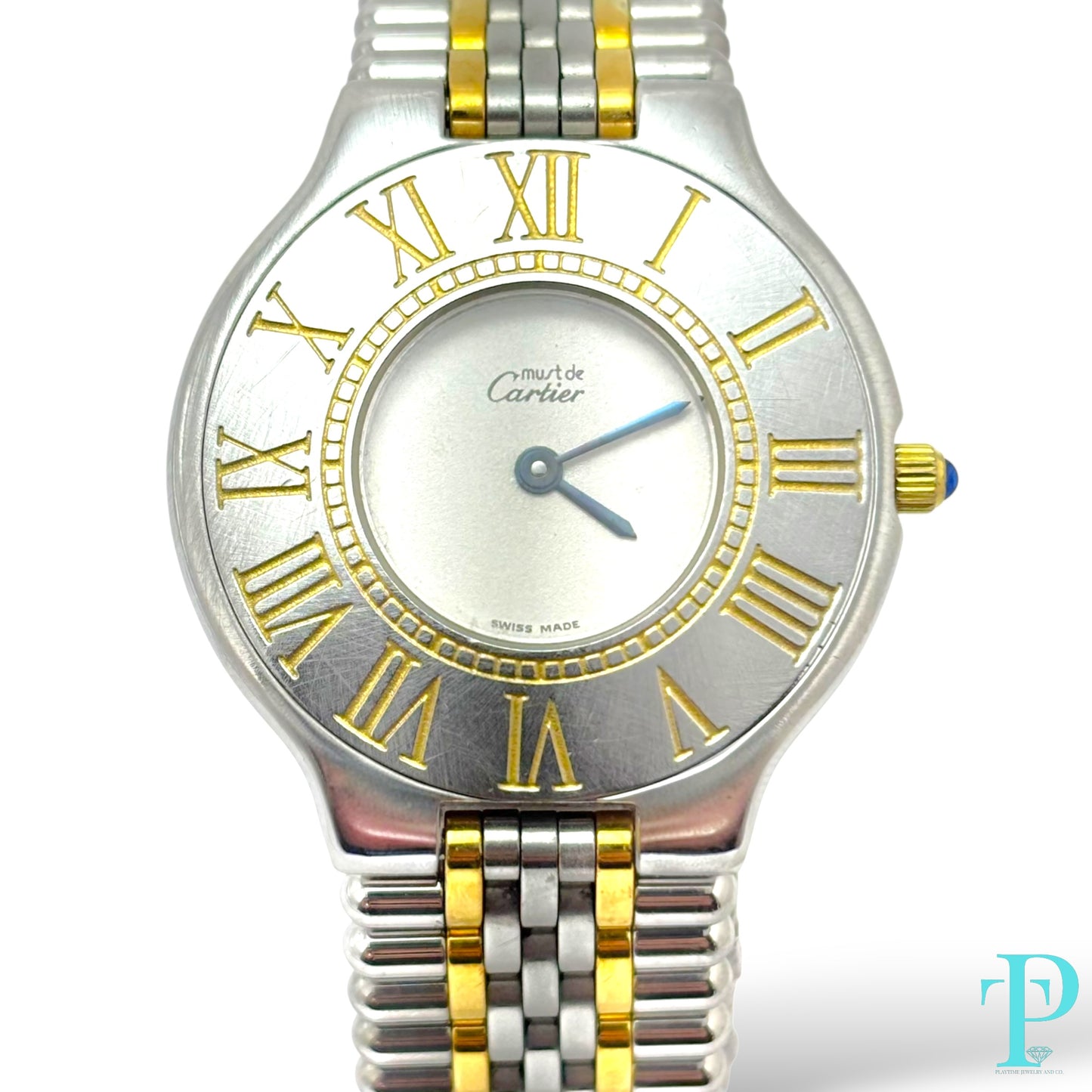 28MM CARTIER “Must 21” / STEEL & GOLD PLATE / QUARTZ MOVEMENT
