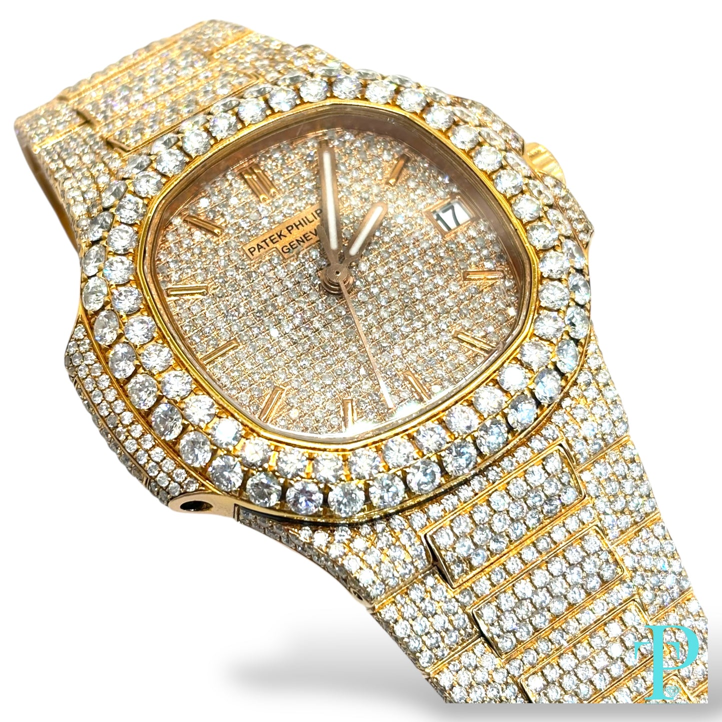 PATEK PHILIPPE 40MM 18KT ROSE GOLD BUSTDOWN/DIAMOND ENCRUSTED