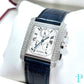28MM CARTIER TANK FRANÇAISE CHRONOFLEX / 18KT WHITE GOLD / FACTORY DIAMOND BEZEL