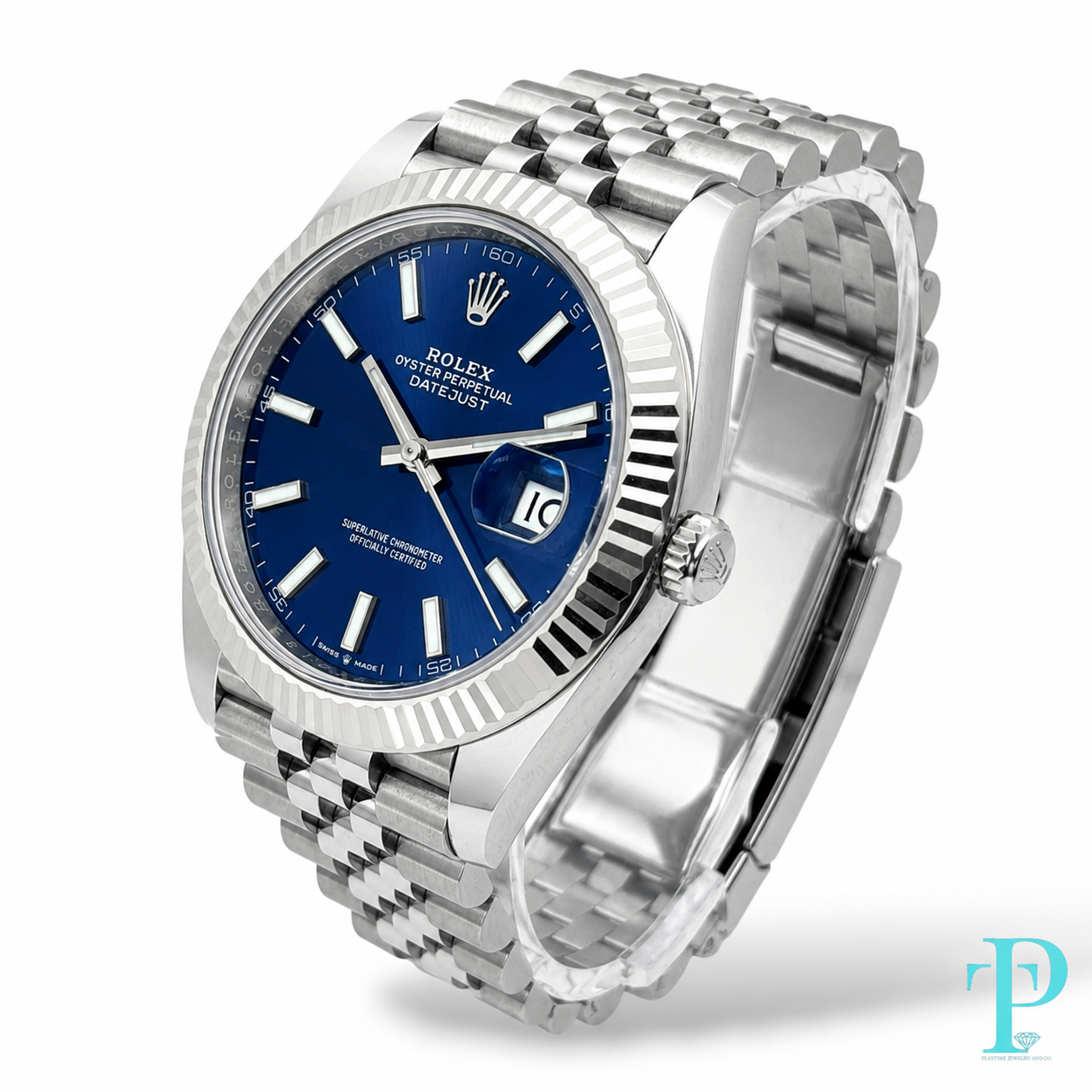 PRE-OWNED 41MM ROLEX DATEJUST REF.126334 18KT GOLD BEZEL & JUBILEE BRACELET