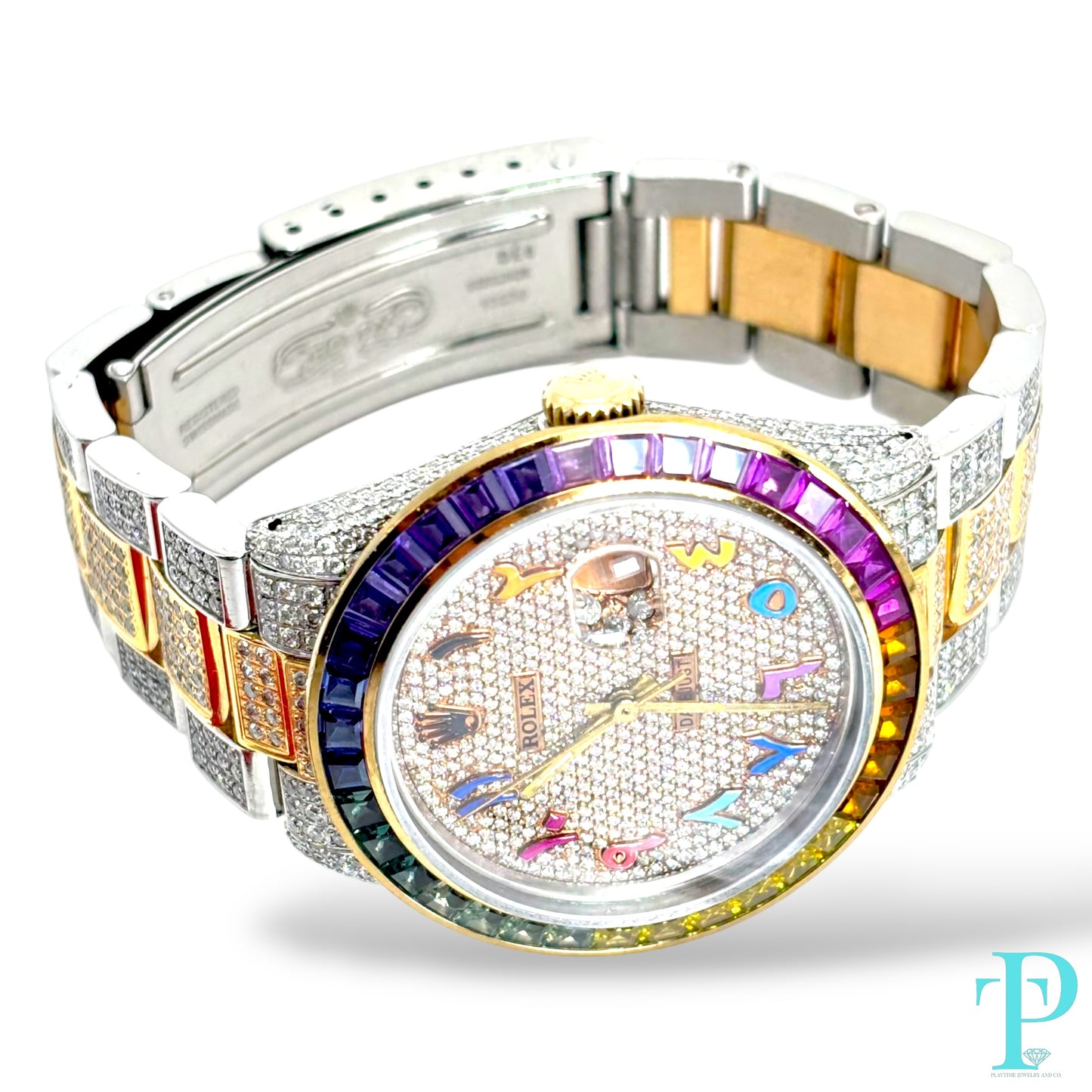 36MM ROLEX DATEJUST / ROSE GOLD TWO-TONE / 15.00CTW DIAMOND / 3.00CTW SAPPHIRE BEZEL / OYSTER BRACELET / AUTOMATIC Ref.16013
