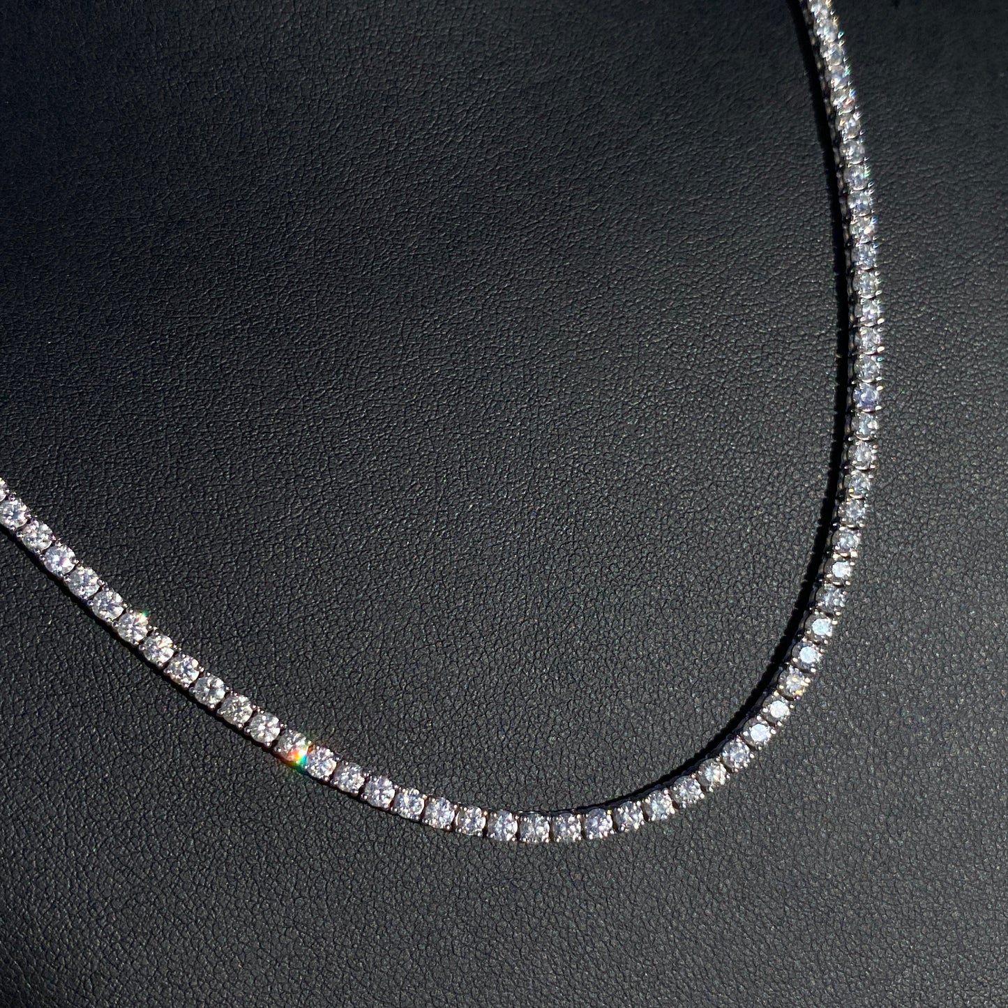SOLID 14KT GOLD VVS-1 CVD 9.81CTW DIAMOND TENNIS NECKLACE
