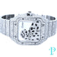 40MM CARTIER SANTOS BUSTDOWN/DIAMOND ENCRUSTED REF.4072 STAINLESS STEEL / MOP DIAMOND DIAL