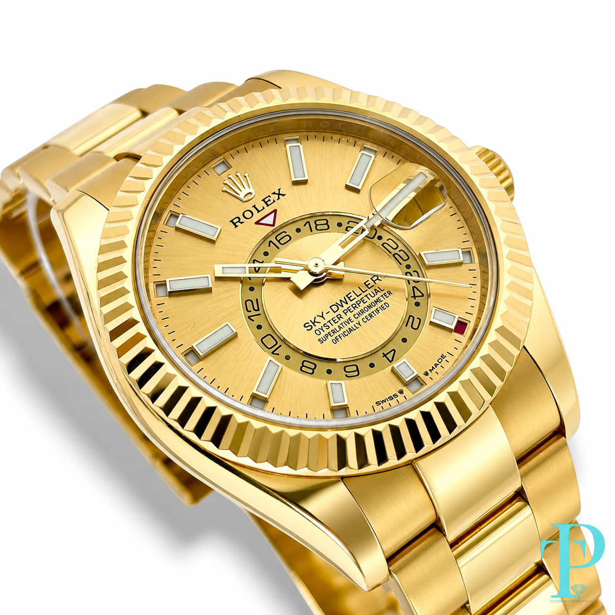 PRE-OWNED 42MM ROLEX SKY-DWELLER 18KT GOLD MENS WATCH REF.336938