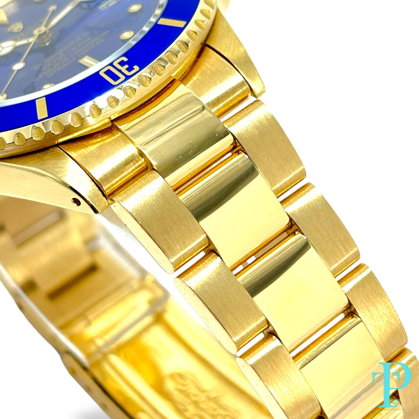 40MM ROLEX SUBMARINER 16618-LB / 18KT YELLOW GOLD MENS WATCH