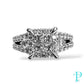 3.5CT PRINCESS-CUT CLUSTER ENGAGEMENT RING 14KT /